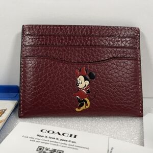 SOLD Disney X Coach Disney X Coach Card Case In Regenerative Leather With Motif